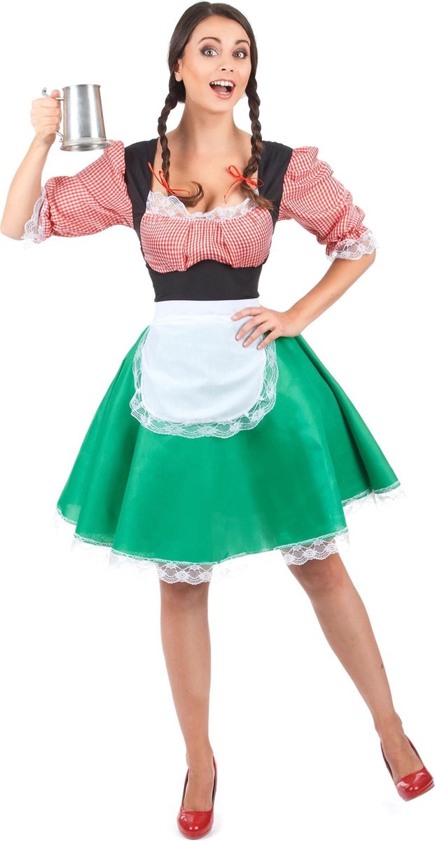 Karnival Costumes Dirndl Dames Carolina middellang Groen - S