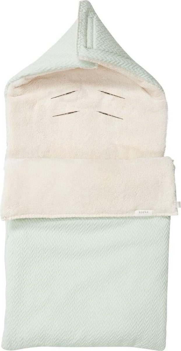 Koeka Baby Voetenzak Teddy 3 Punts Stockholm - Misty Mint/Pebble