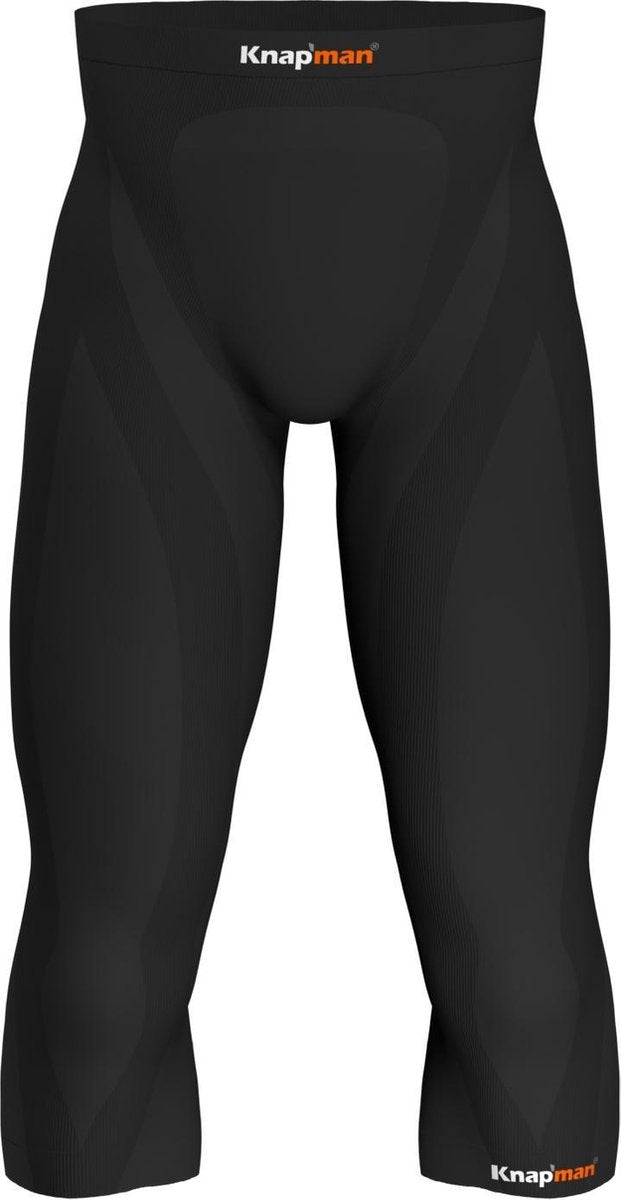 Knapman Compressiebroek 3/4 Heren 45% | Compressie Leggings | Zwart | Maat M