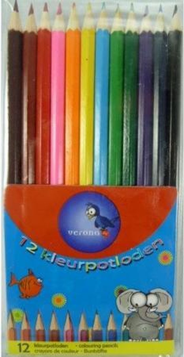 Kleurpotloden lang etui 12 st verona