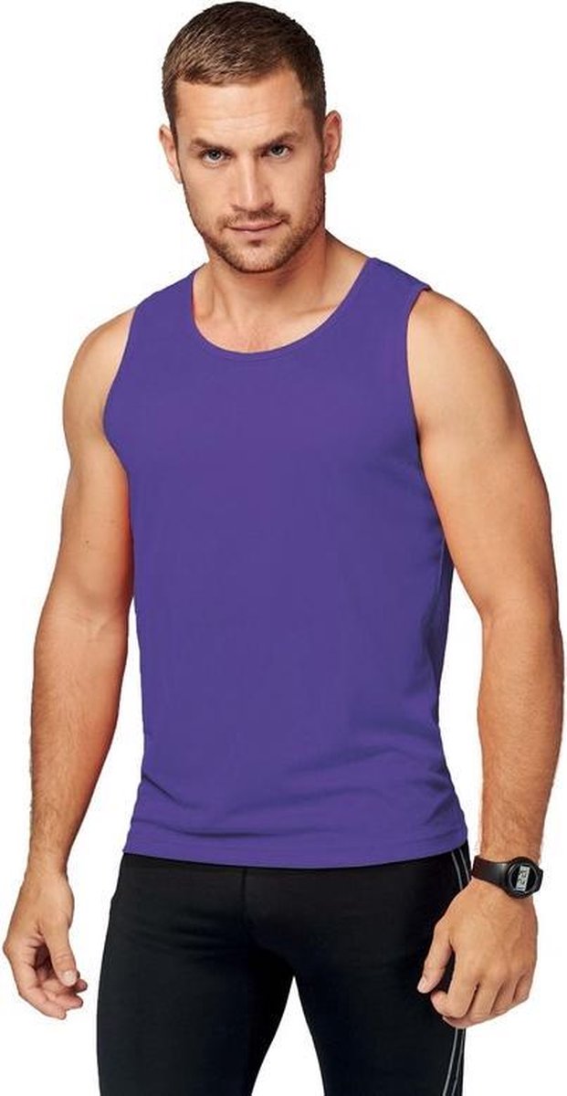 Paars sport singlet voor heren L (40/52)