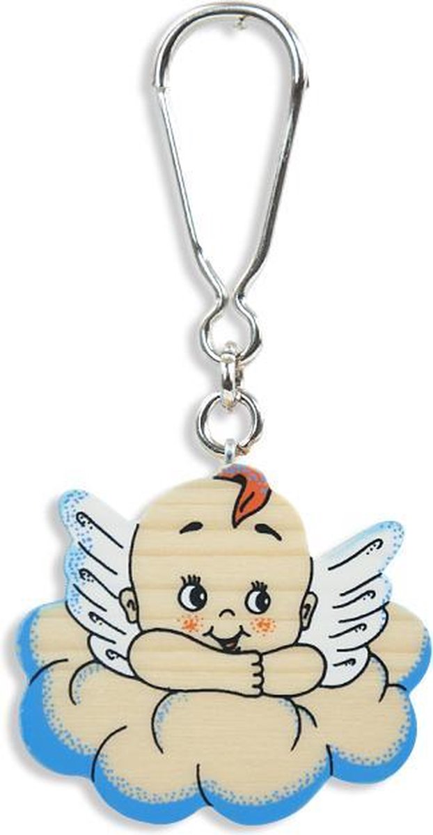 Bartolucci - Sleutelhanger engel op blauw wolk