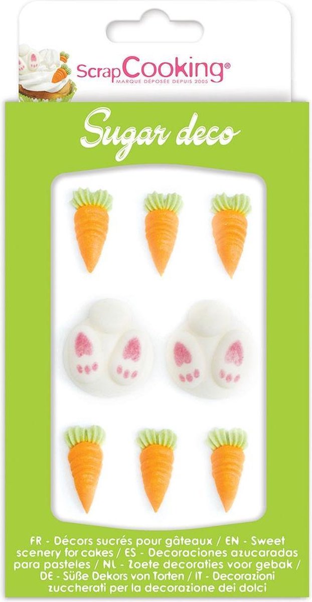 ScrapCooking Suikerdecoraties - Konijn / Wortel - Set/8