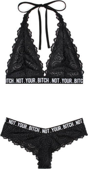 Kanten BH-Set 'Not your bitch' S/M