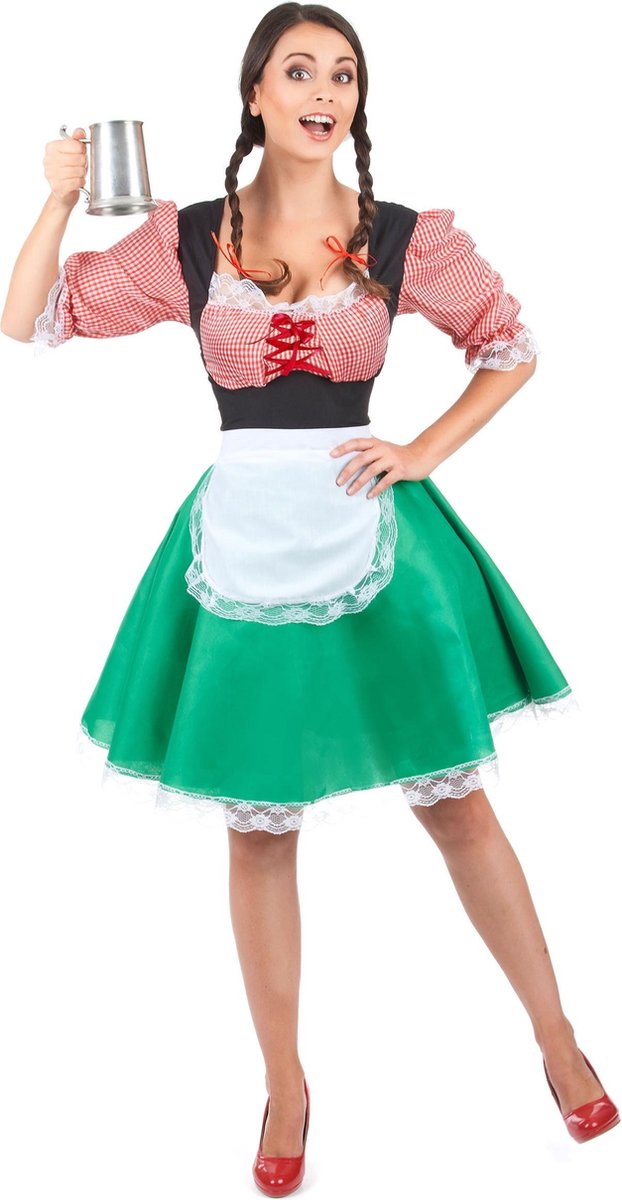 Karnival Costumes Dirndl Dames Carolina middellang Groen - L