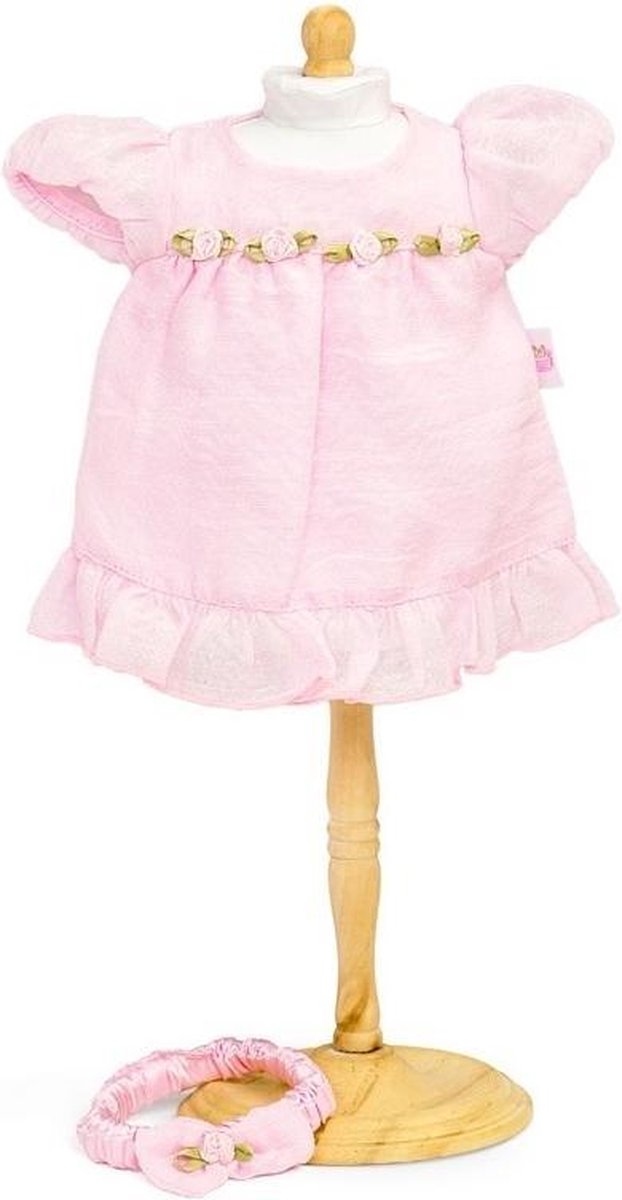Mini Mommy Zomerjurk Met Hoofdband Poppen Roze 38-41 Cm