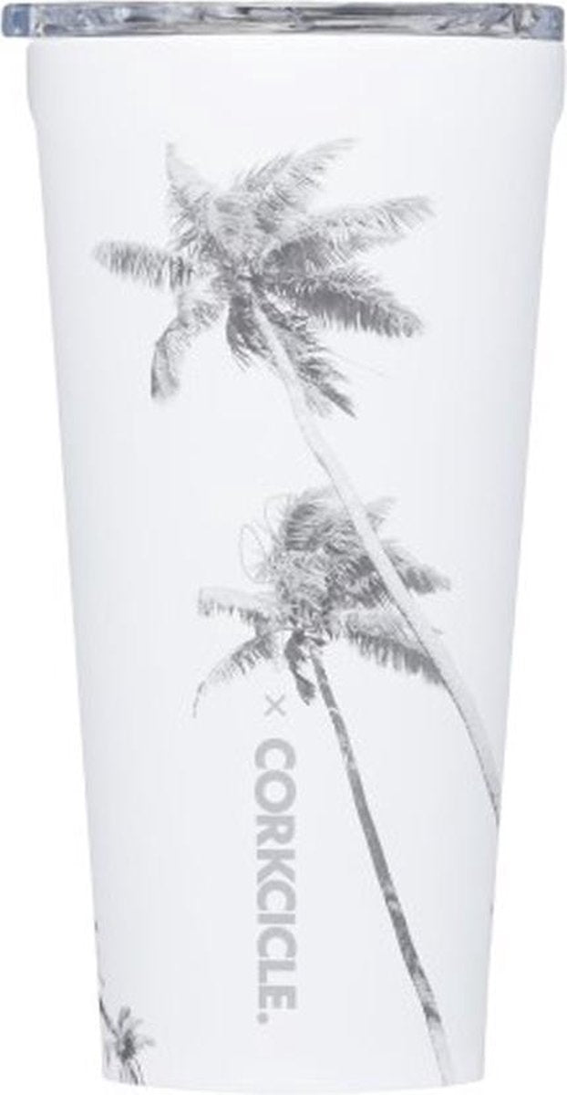 Corkcicle Tumbler 475ml 16oz - Corey Wilson - Paradise Palm Roestvrijstaal -