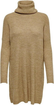 Onljana L/s Cowlnck Dress  Wool Knt 15140166 Indian Tan
