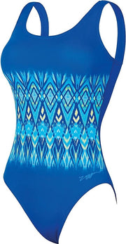 Zoggs Badpak Aqua Reef Scoopback Dames Polyamide Blauw Maat 32