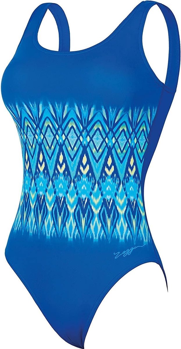 Zoggs Badpak Aqua Reef Scoopback Dames Polyamide Blauw Maat 32