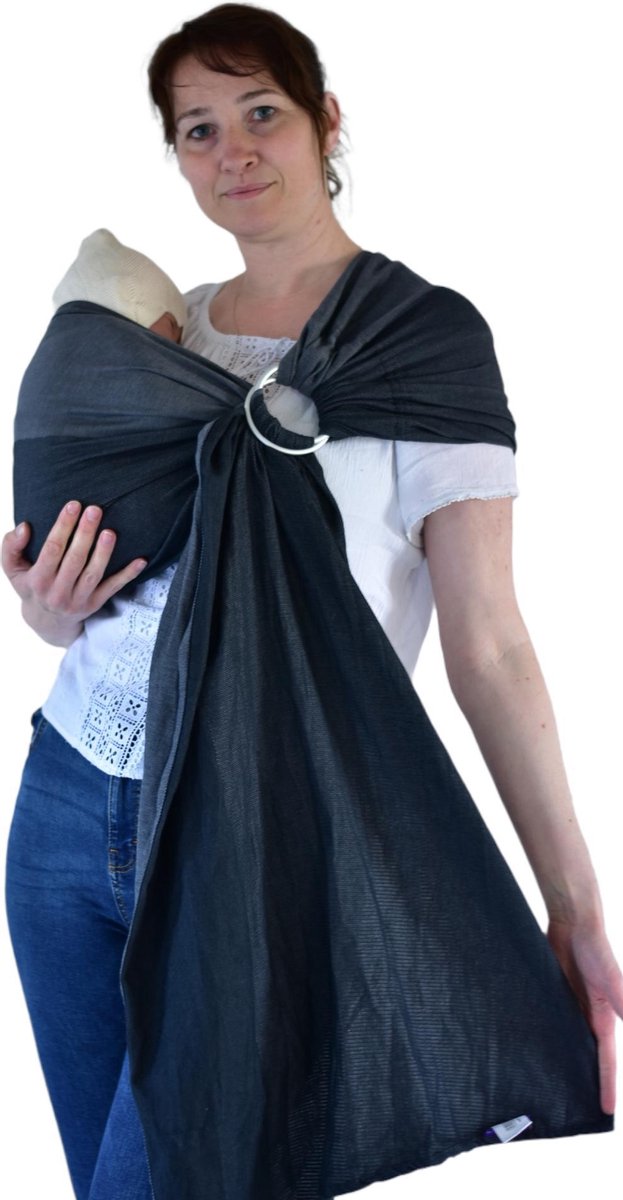 Yaro Newborn Grey Black -- Ring Sling