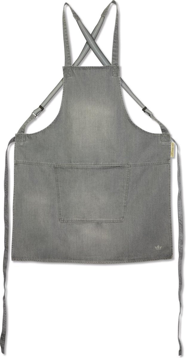 Dutchdeluxes - Denim Suspender Schort - Grijs