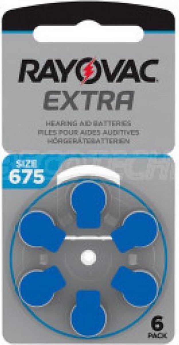 Rayovac Extra Advanced size 675 (blauw) gehoor apparaat knoopcel batterij 2 blisters a 6 stuks