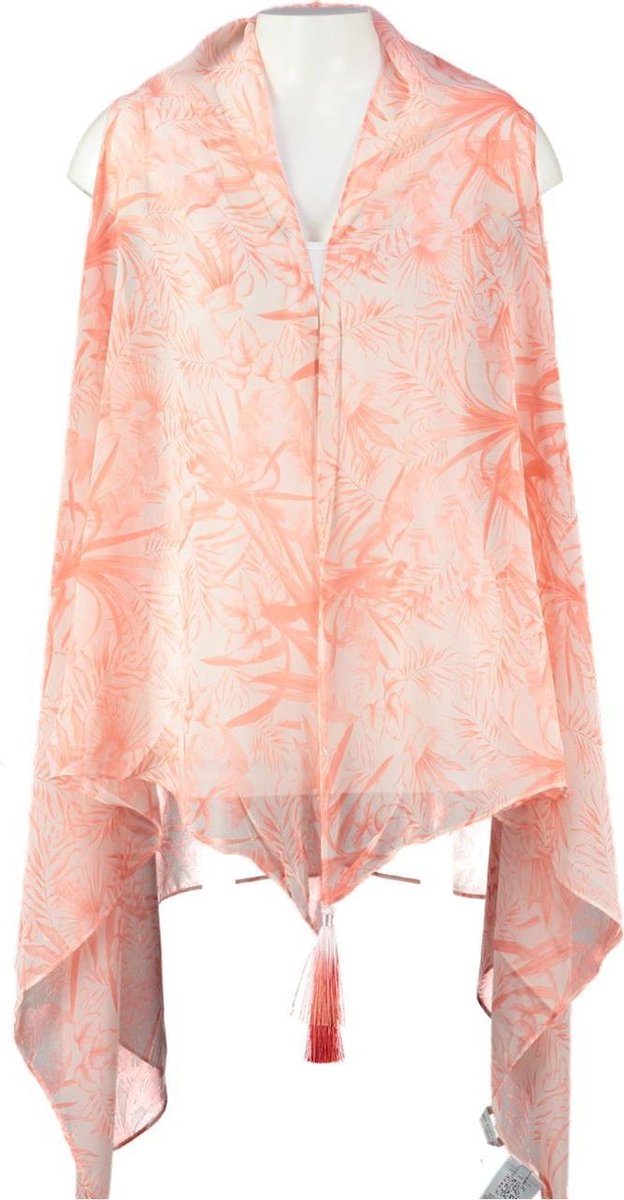 Guess polyester poncho blouse koraalroze one size = s/m/l - Maat one size