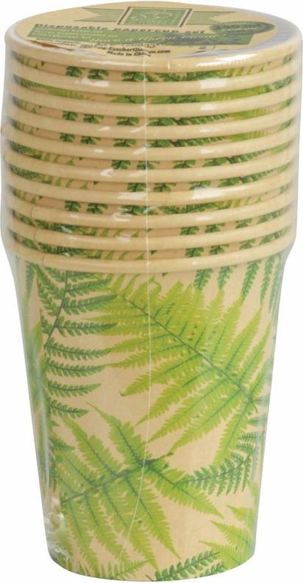 Varenblad jungle eco thema bekers 20x stuks 350 ml