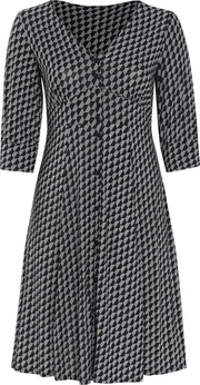 Halflange jurk in tricot met een geometrische print