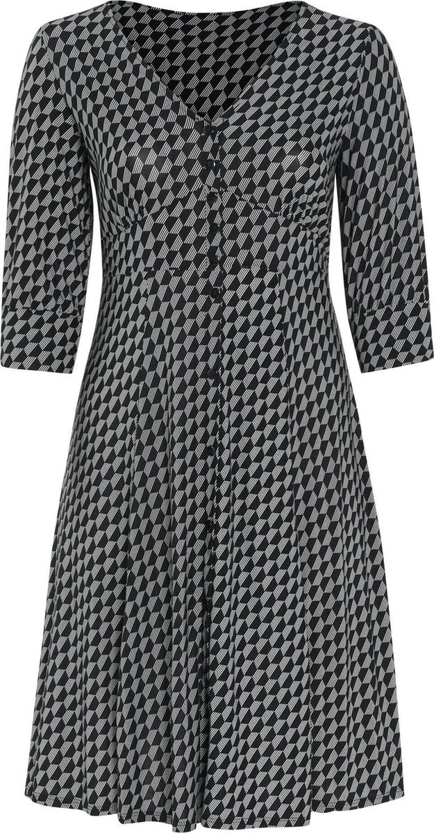 Halflange jurk in tricot met een geometrische print