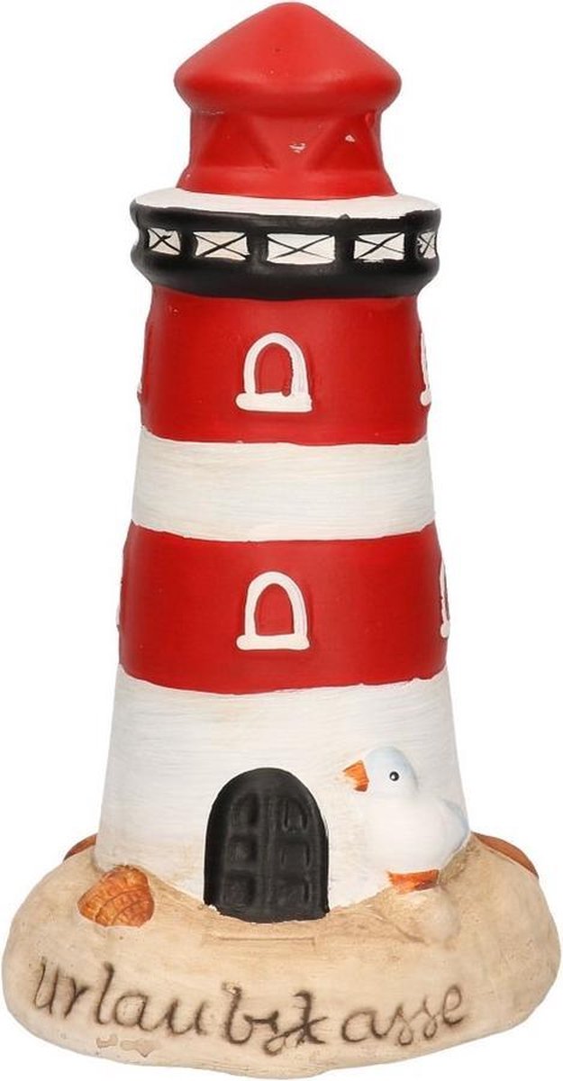 Spaarpot vuurtoren rood 25 cm
