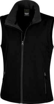 Softshell casual bodywarmer zwart voor dames - Outdoorkleding wandelen/zeilen - Mouwloze vesten L