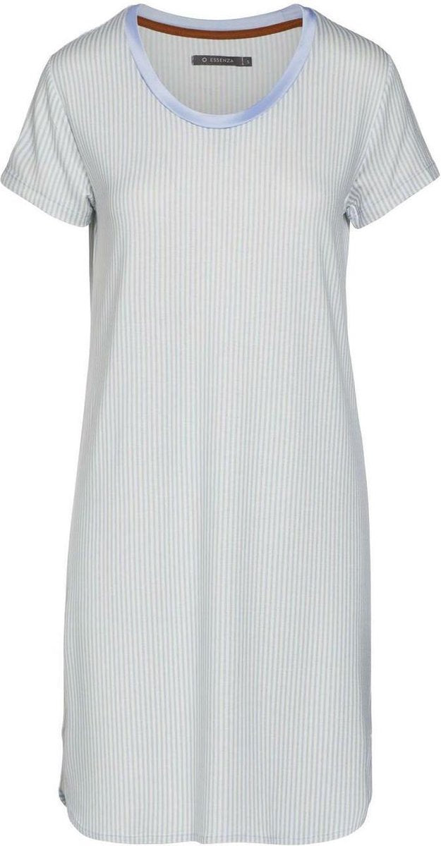 ESSENZA Loreen Striped Nachthemd Korte Mouw IJsblauw - XS
