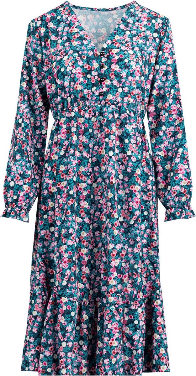 Floral maxi dress green