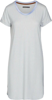 ESSENZA Loreen Striped Nachthemd Korte Mouw IJsblauw - L