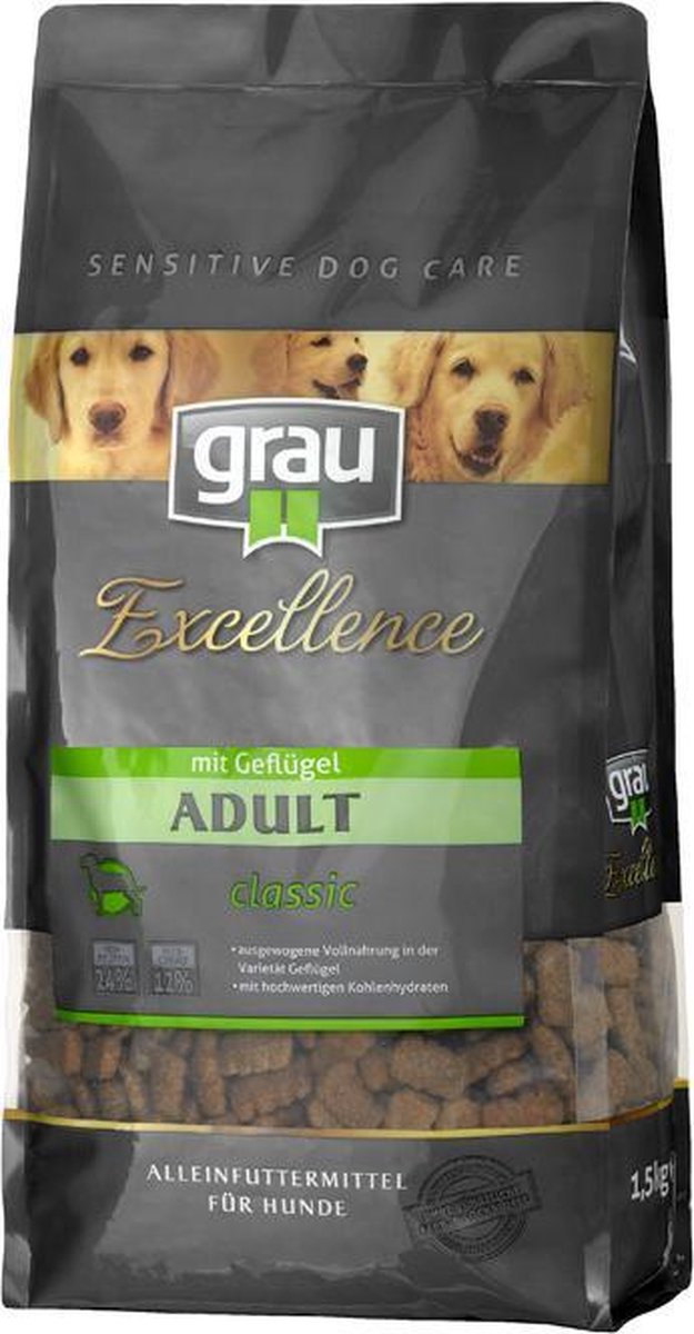 Grau excellence krokante hondenbrok gevogelte en aardappelen 1
