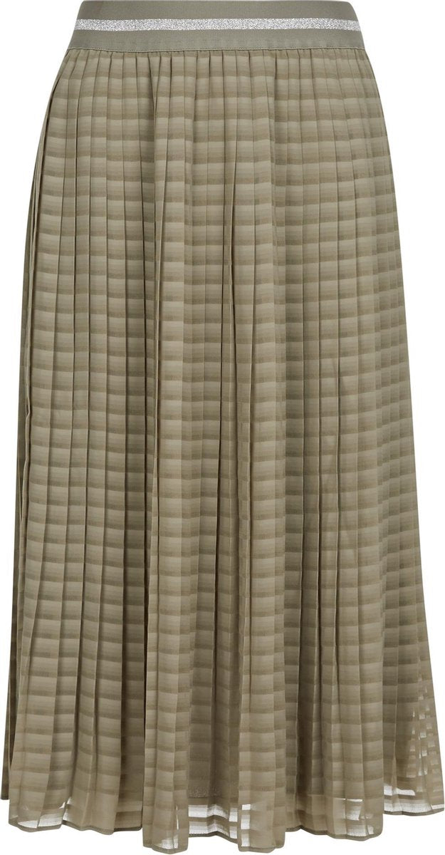 s.Oliver Plissé Rok Dames Kort - 100% Polyester - Met Elastieken Band - Groen - Maat XL (42)