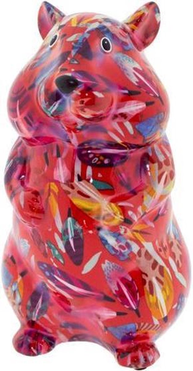 Pomme Pidou Hamster Finn Spaarpot - Rood met veren