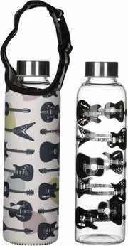 Glazen waterfles met houder - Headstock Gitaar