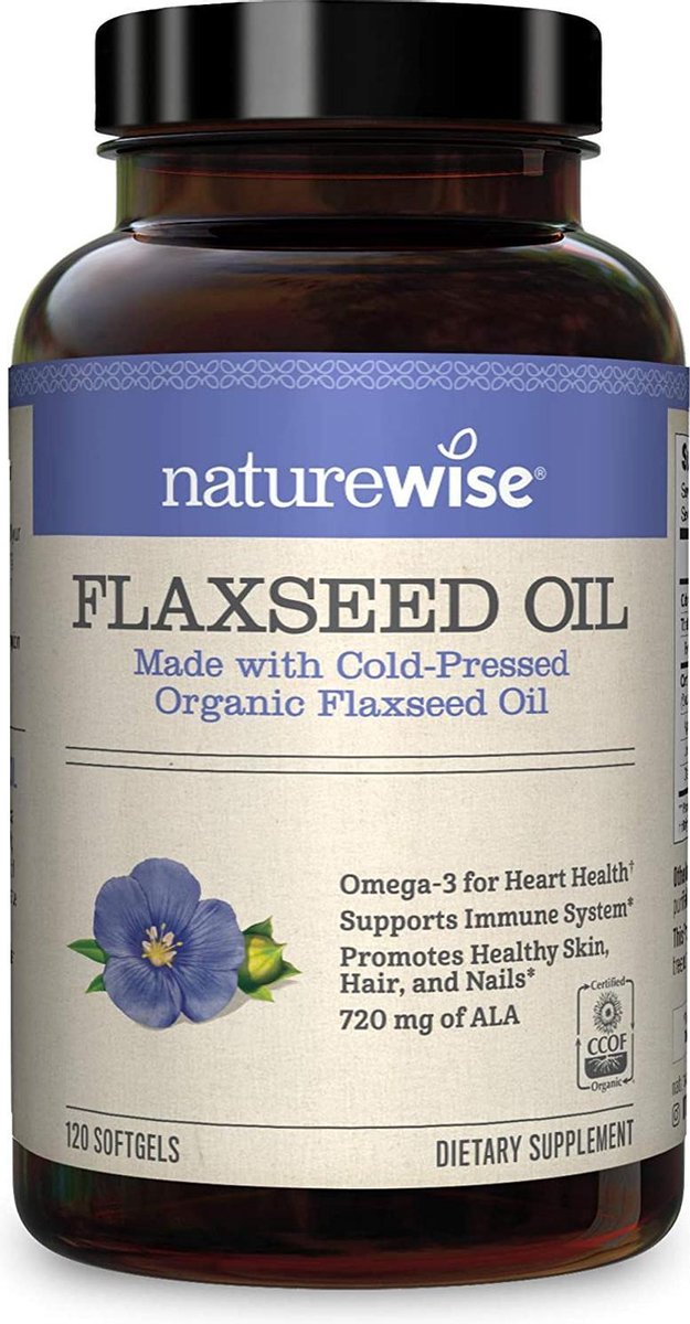 NatureWise - Organische Lijnzaadolie 720mg Omega 3 - (120 softgels)