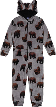 Claesen's Jongens Onesie velvet Brown Bear maat 92-98