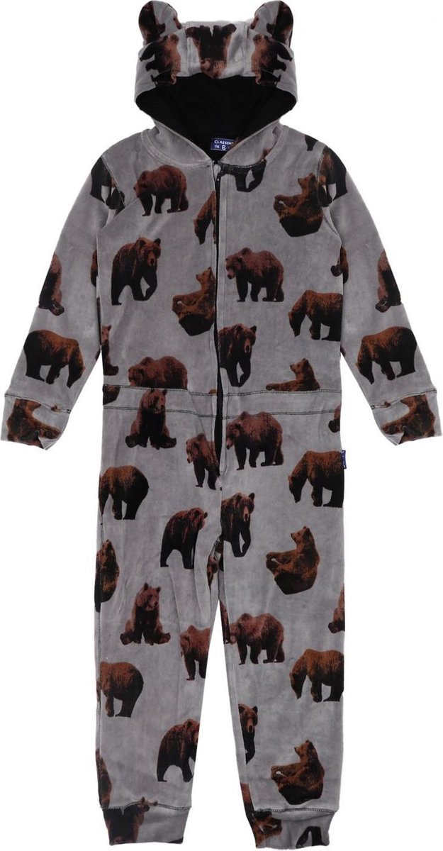Claesen's Jongens Onesie velvet Brown Bear maat 92-98