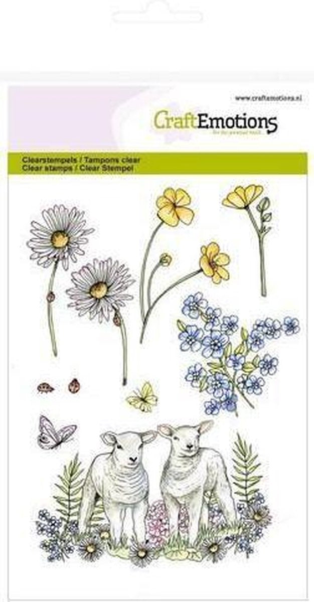 CraftEmotions clearstamps A6 - lammetjes