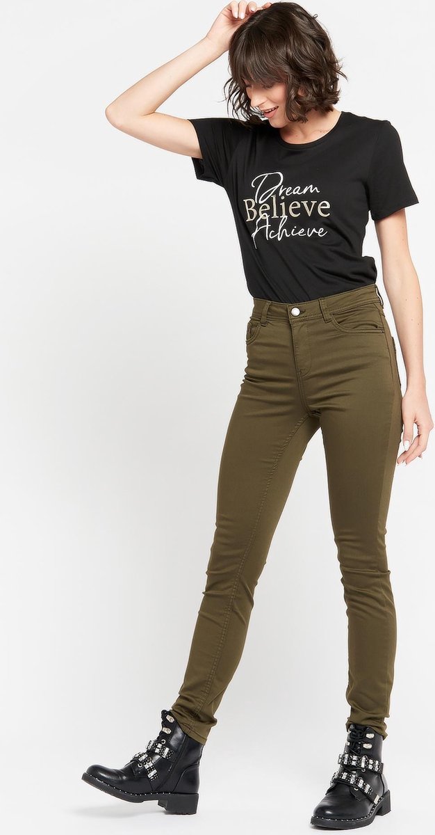 Broek met hoge taille - Khaki