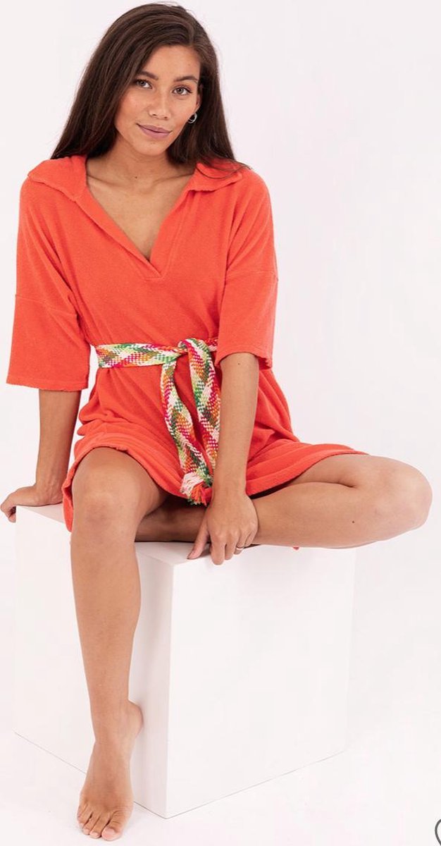 Badstof Jurk / oranje / one size