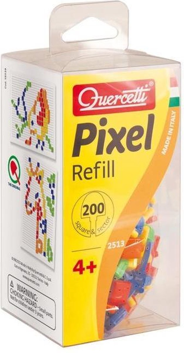 Quercetti Pixel Aanvuldoos Vierkante Pinnen 200-delig