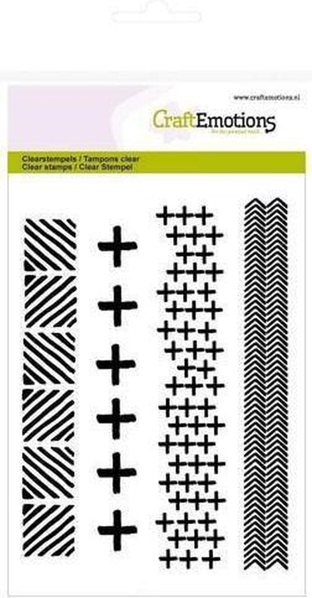CraftEmotions clearstamps A6 - kruizen en visgraat