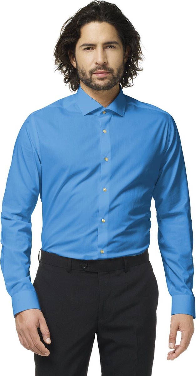 OppoSuits Blue Steel - Mannen Kostuum - Blauw - Feest - Maat 47/48