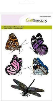 CraftEmotions clearstamps A6 - vlinders