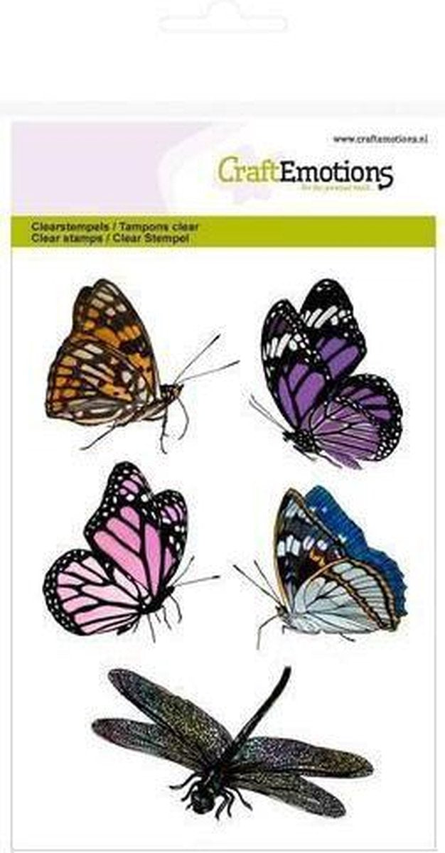 CraftEmotions clearstamps A6 - vlinders