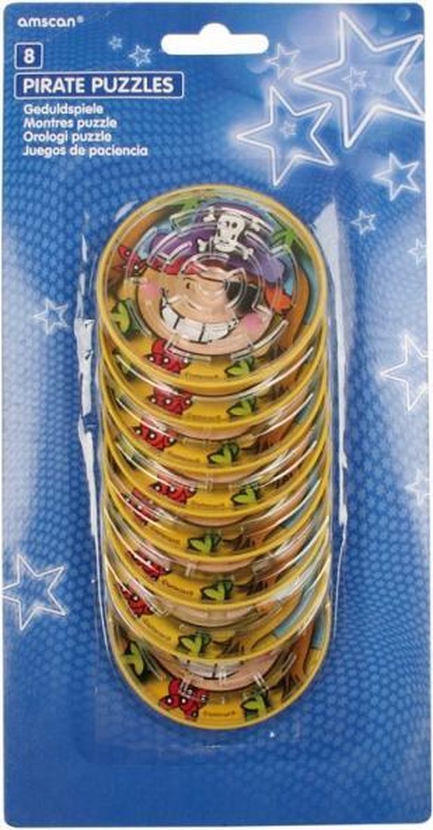 Amscan Geduldspel Piraat 7 Cm 8 Stuks