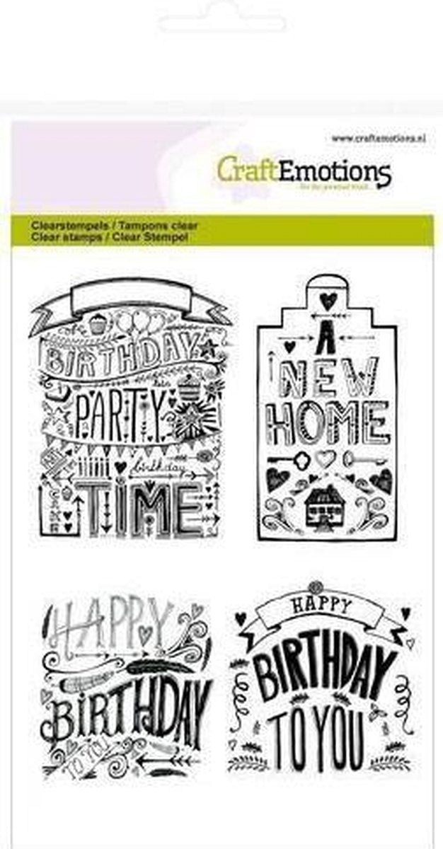 CraftEmotions clearstamps A6 - new home handlettering (Eng)