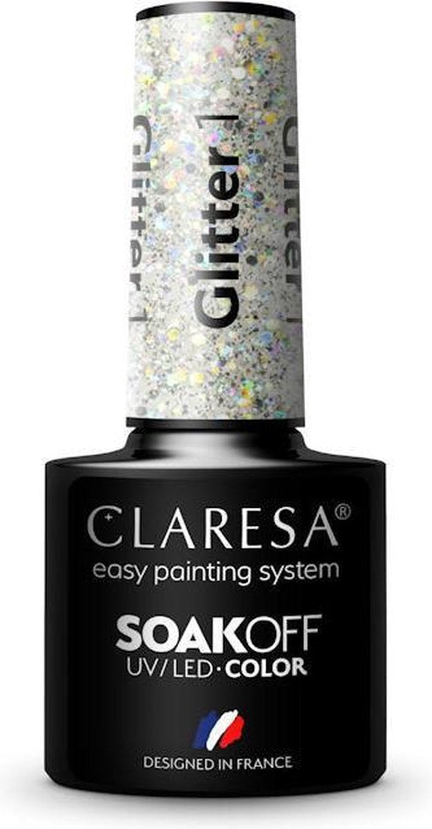 Claresa UV/LED Hybrid Gel Nagellak Glitter #1 - 5ml.