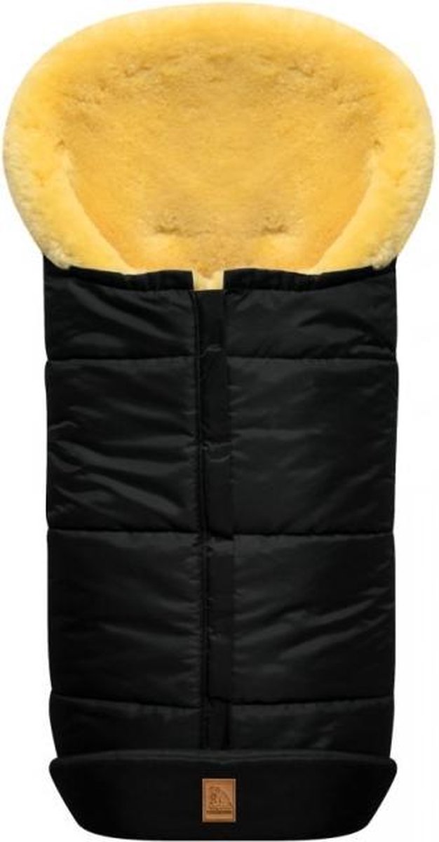 Voetenzak-Premium-lamsvacht-schapenvacht- kinderwagen- kleur zwart