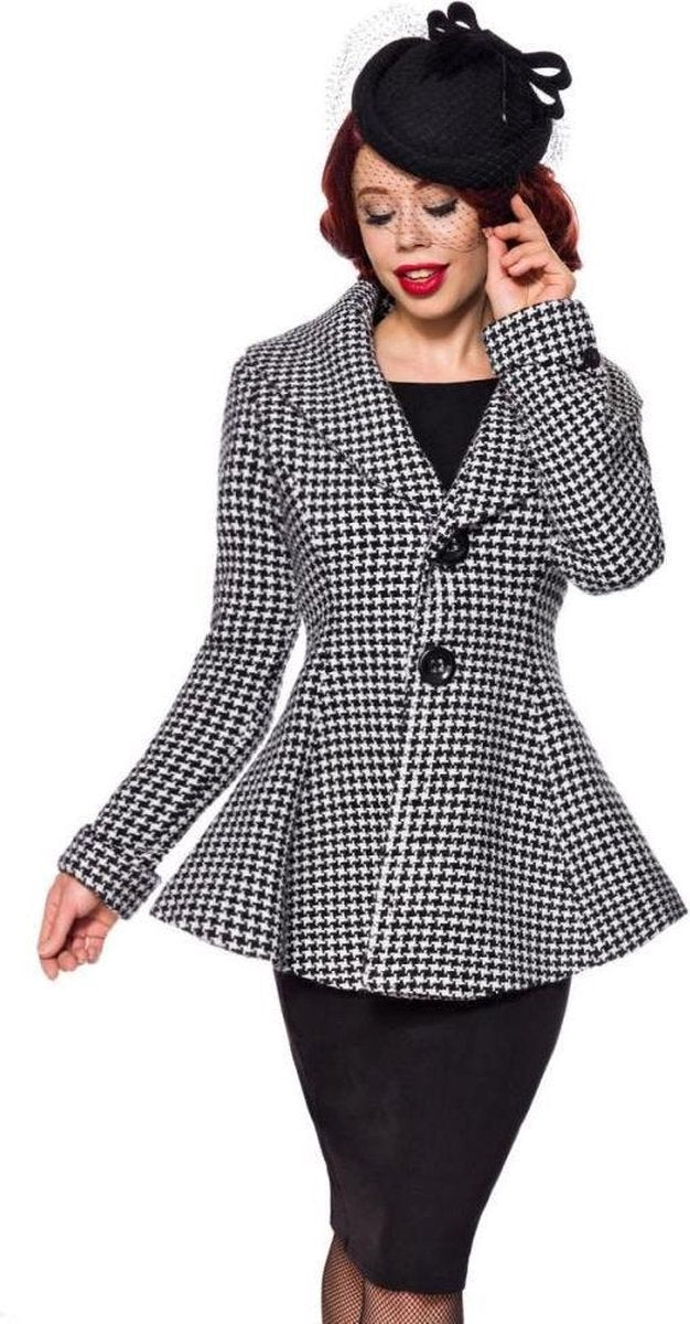 Belsira Blazer -3XL- Vintage Zwart/Wit
