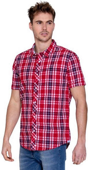 MZ72 - Heren Korte Mouw Overhemd - Chema - Rood