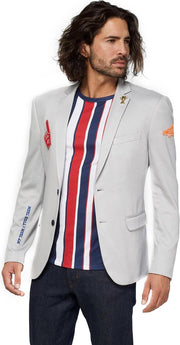 OppoSuits Deluxe Supportswear - Sports Jersey  - Heren Blazer - Sport - Soft Grey - Maat EU 52