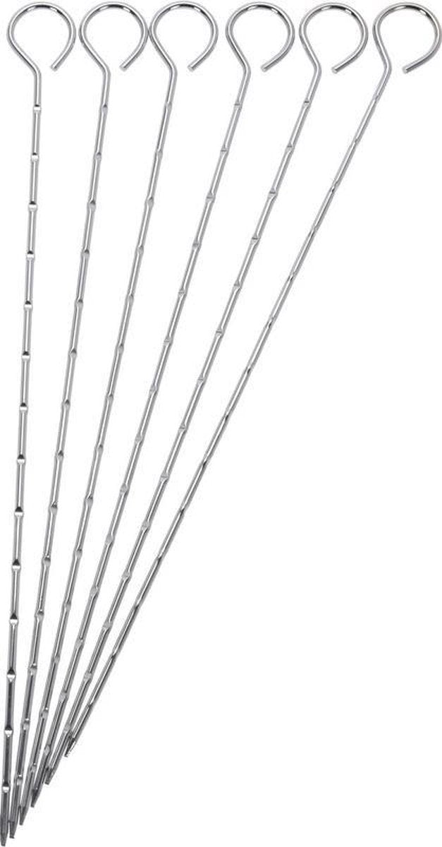 Bbq Pennenset 37 Cm Chroom 6 Stuks