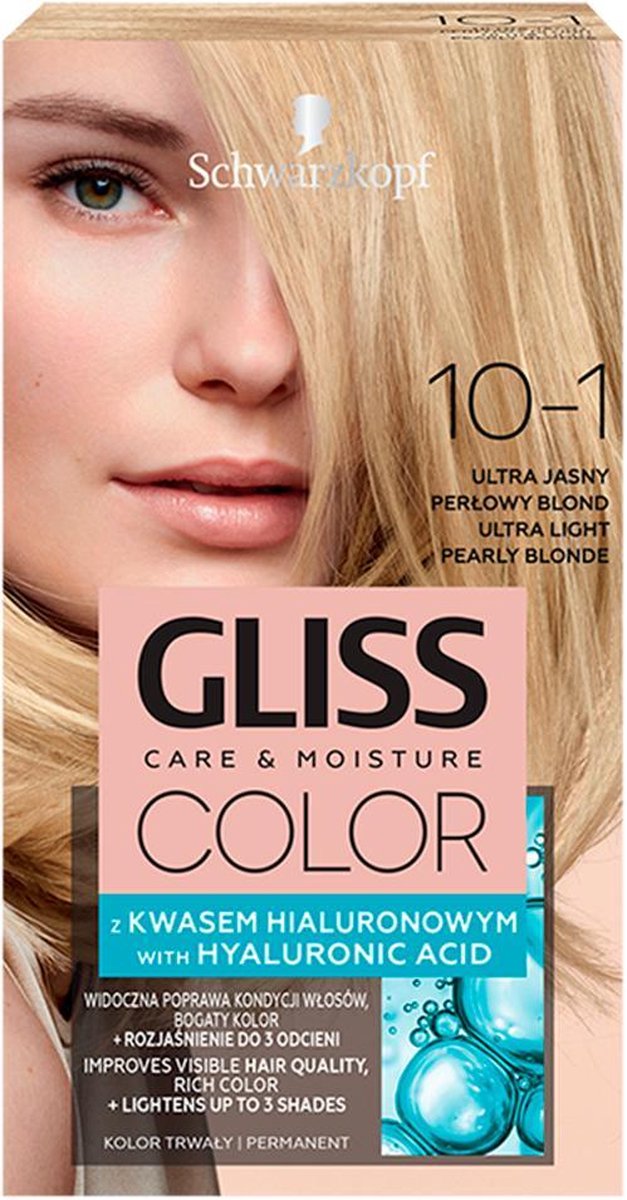 Schwarzkopf - Gliss Color Hair Coloring Cream 10-1 Ultra Bright Pearl Blonde